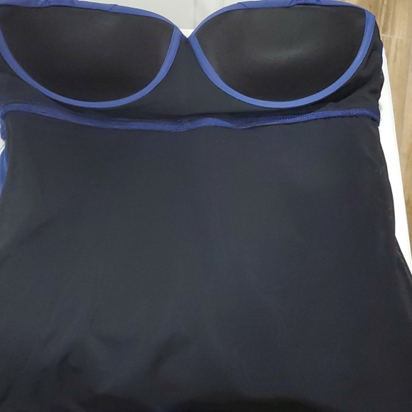 EUC ALEX MARIE Navy Swim Takini With Underwire, Adjustable Straps Size XL - Picture 4 of 9